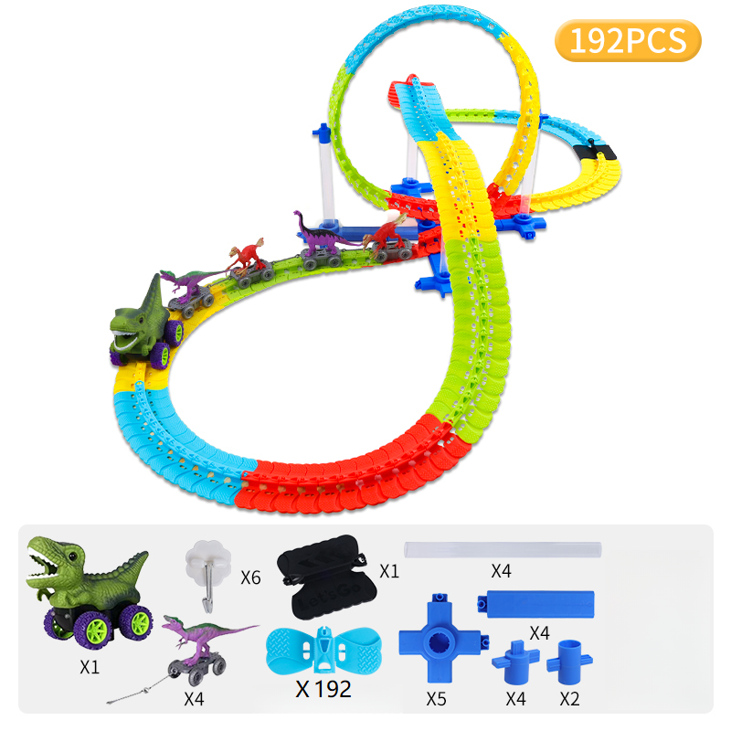 Buildable Dino Dash racing circuit with vibrant colors.