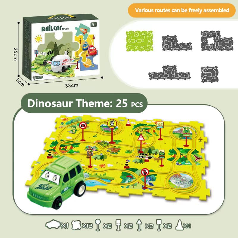 Green Playtime - Dinosaur World Puzzle Track Set